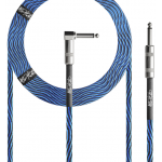 Mophead 4.5m Braided 1/4" TS to 1/4" TS Right Angle Guitar Cable Black Blue