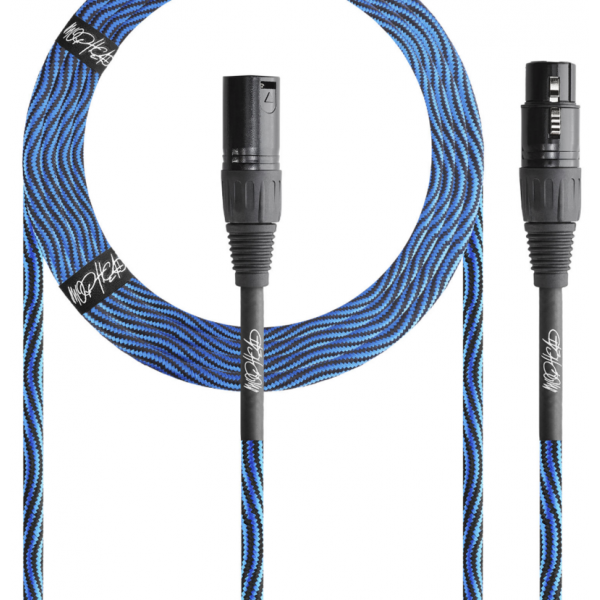 Mophead 15 Foot 4.5m XLR Extension Braided Cable Blue and Black