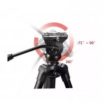 Light Tripod WF-3308A Portable with Damping Pan Tilt Head 1.7m height 6kg max