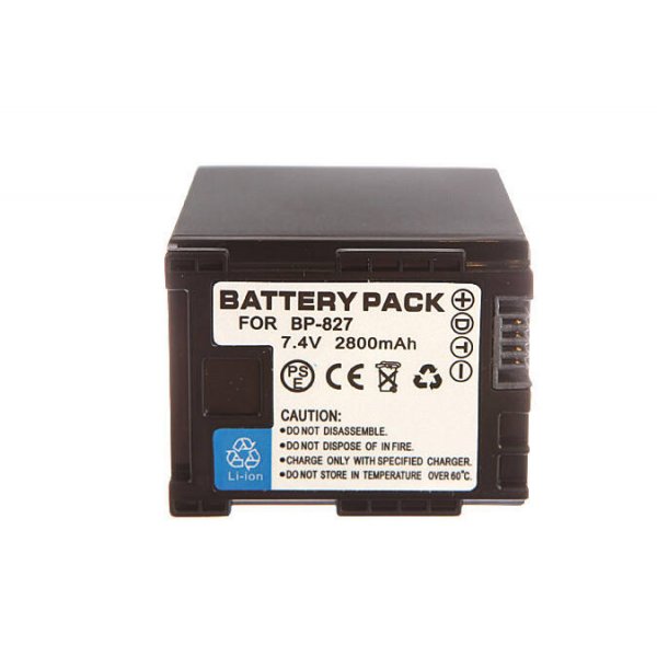 BP-827 Battery for Canon HF S10 S11 S100 2800mAh