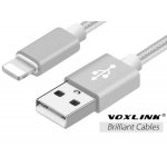 8 Pin USB 3m Metal Braided Cord Data Sync Cable for iPhone Silver