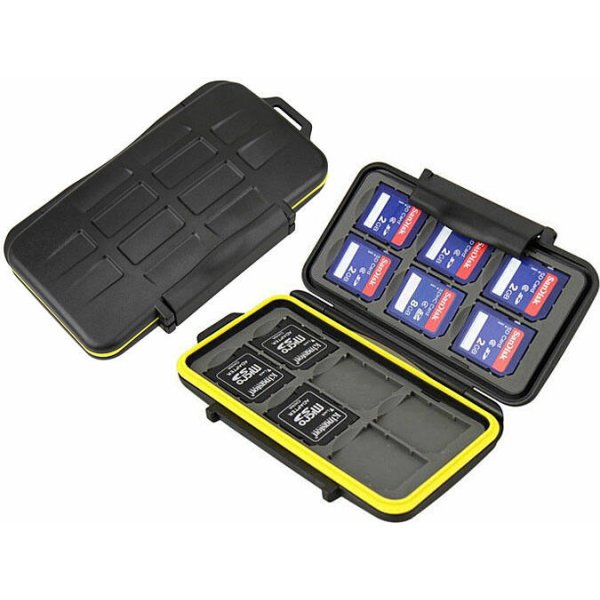 Water-Resistant Memory Card Case for 12 SD cards