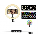 Soft 20cm RGB Selfie LED Ring Light for Makeup Streaming Vlogging