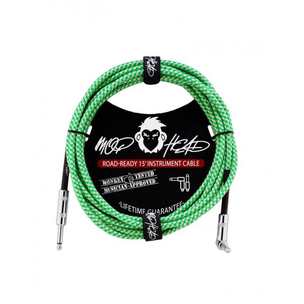 Mophead 4.5m Road Ready Pro Quality Braided Instrument Cable Right Angle