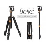 Beike Q-555 Professional Travel Tripod with Monopod Built in 1.4m Tall 5kg Max