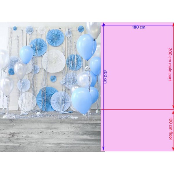 Vinyl Blue birthday photography backdrop for family newborn studio background