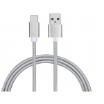 Braided USB Type C 1m 2amp Silver Cable