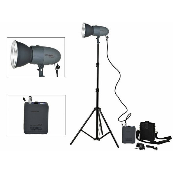 Portable AC DC studio flash with power pack
