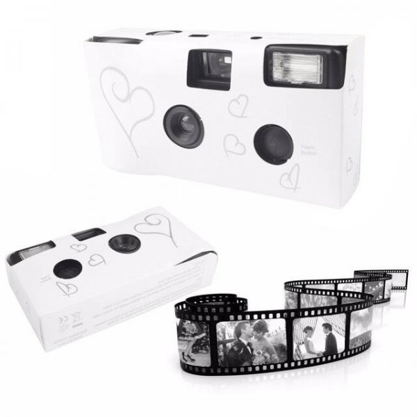 High Quality Disposable Wedding camera silver heart design - Fuji Film!!