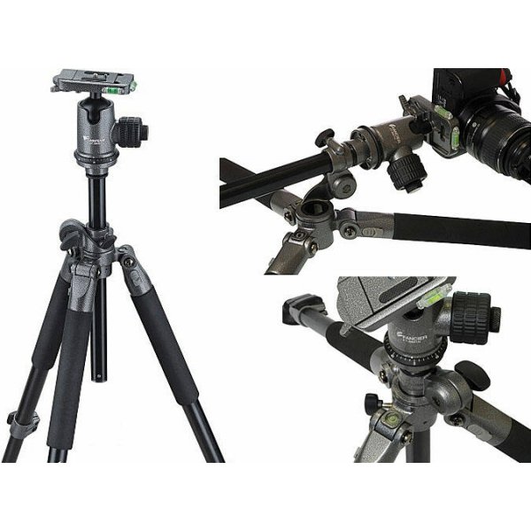 Professional Horizontal Neck Multi Function Camera Tripod 6kgs Max Load 1.57m